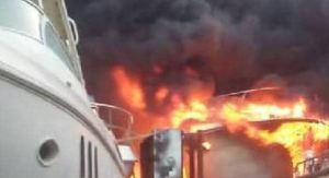 IMÁGENES: Fuerte incendio de una nave en destacamento de vigilancia costera en Anzoátegui