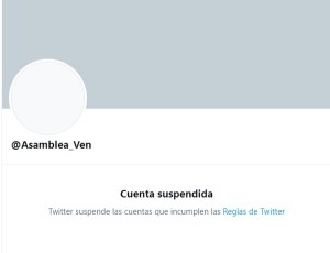 Twitter suspende permanentemente la cuenta de la Asamblea fraudulenta de Maduro