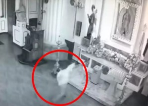 Insólito: ‘creyente’ agarró a piedra la imagen de la Virgen porque no le hizo un milagro (Video)