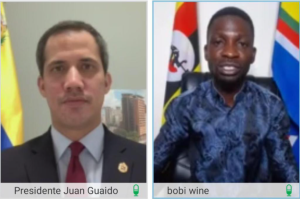 Guaidó conversó sobre la defensa de la democracia con el líder ugandés Bobi Wine
