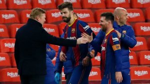 “Se van a casa calentitos”: El tenso cruce entre Messi y el Sevilla tras la semifinal de Copa