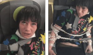 Una mujer fue atada al asiento de avión luego que intentará quietarse la ropa en pleno vuelo (FOTOS)