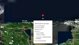 Sismo de magnitud 3.5 se registró en la población de Güiria, estado Sucre