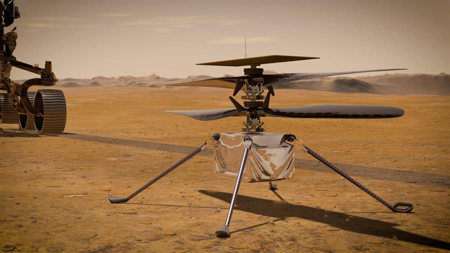 Nasa intentará el lunes primer vuelo de su helicóptero Ingenuity en Marte