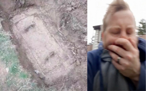 Hombre quedó horrorizado después de descubrir el contenido de una caja “secreta” enterrada en su jardín (video)