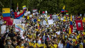 Colombianos marcharon en Madrid en contra de la represión policial de los últimos días