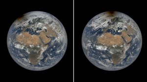 Satelitales de la Nasa muestran el momento en que un eclipse solar hizo que el Polo Norte “estuviese en llamas” (Imágenes)