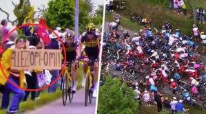 Aficionado provocó caída masiva en el Tour de Francia: Más de cien ciclistas involucrados
