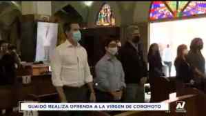 Juan Guaidó entrega ofrenda a la Virgen de Coromoto en El Paraíso (VIDEO)