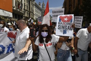 Masivas protestas en Madrid a favor de la libertad definitiva en Cuba