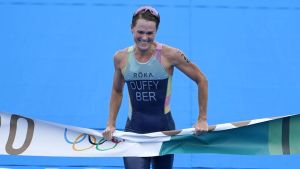 Bermudas celebra su primera medalla de oro olímpica por parte de Flora Duffy