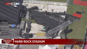 Estructura gigante se derrumbó en el Hard Rock Stadium de Florida