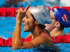 Pese a conseguir la tercera posición en su prueba, la nadadora criolla Jeserik Pinto no clasificó a semifinales