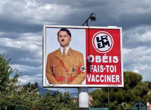 Macron denunció a sujeto que pegó carteles comparándole con Hitler