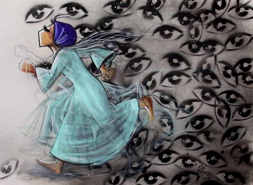 Los increíbles graffitis de Shamsia Hassani que muestran el temor de las mujeres en Afganistán (FOTOS)