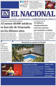 Portadas de este viernes 27 de agosto de 2021