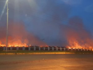 Bomberos llevan horas sin apagar incendio cerca del Aeropuerto Internacional de Maturín (VIDEO)