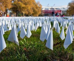 EEUU honra a las víctimas por Covid-19 con 600 mil banderas blancas en Washington