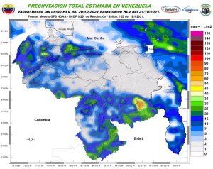 Inameh pronostica lluvias y actividad eléctrica en varios estados de Venezuela #20Oct