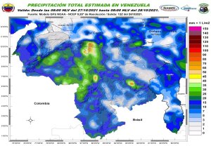 Fuertes lluvias, ráfagas de viento y actividad eléctrica: El pronóstico de Inameh para este #27Oct