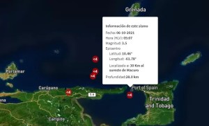 Sismo de magnitud 3.5 en Macuro este #6Oct