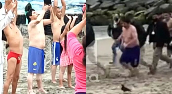 Relajándose: Así pillaron a Pedro Castillo junto a su familia en una playa peruana (IMÁGENES)