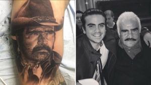 Nieto de Vicente Fernández muestra tatuaje en honor de su abuelo