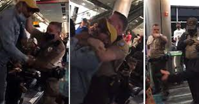 VIRAL: La violenta pelea entre un pasajero y un policía que paralizó al Aeropuerto Internacional de Miami (VIDEO)