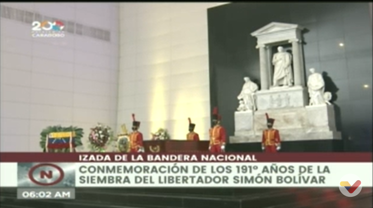 Izada de la Bandera Nacional por los 191 años de la muerte del Libertador Simón Bolívar