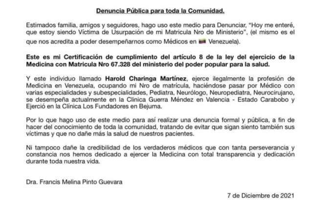 Emiten orden de aprehensión contra falso médico que trabajó en clínica de  Bejuma - LaPatilla.com