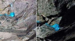 Hallaron una sustancia azul brillante en una mina abandonada del siglo XIX: nadie sabe qué es (FOTOS)