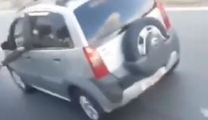 Sujeto disparó varias veces a un autobús en marcha en la autopista de Valencia (VIDEO)