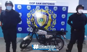 Ladrón abandonó su moto y huyó tras ser perseguido por Politáchira