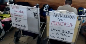 Así duermen los venezolanos varados en el aeropuerto de Chile (VIDEO)