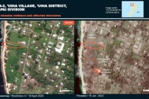 Tonga despeja pista de aterrizaje para recibir vuelos de ayuda tras erupción del volcán