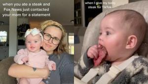VIRAL: alimenta a su bebé de seis meses con carne medio cruda y causó indignación en las redes (VIDEO)