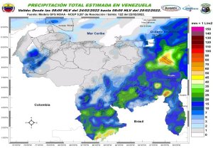 Inameh prevé lluvias y descargas eléctricas en algunos estados de Venezuela #24Feb