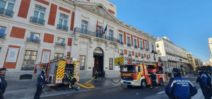 Incendio en la sede de la Presidencia de la Comunidad de Madrid en la Puerta del Sol