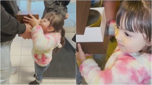 Emotivo VIDEO: niña de cuatro años besa el cofre con las cenizas de su madre que murió intentando llegar a EEUU