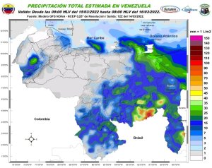 Inameh prevé lluvias, lloviznas y descargas eléctricas en algunos estados de Venezuela #15Mar