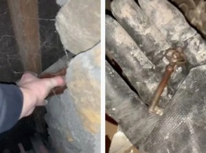 “No abrir”: Encontró una misteriosa caja escondida en el interior de una pared (VIDEO)