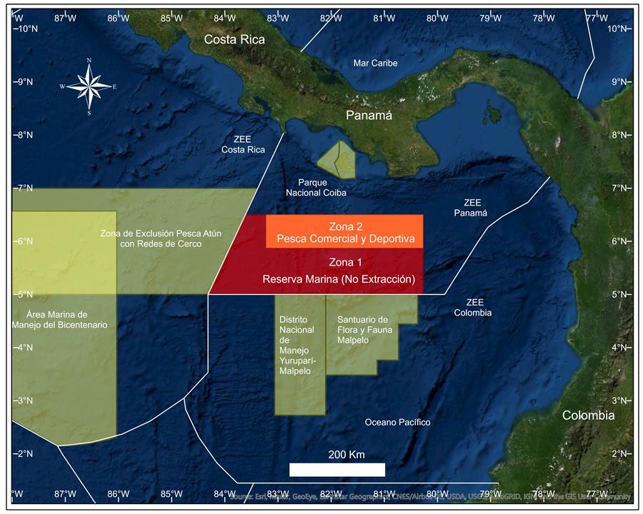 Un sistema de monitoreo satelital vigilará una gran reserva marina de Panamá
