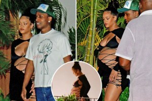 Pillan a Rihanna sin ropa interior tras callar los rumores de que el padre de su bebé la engañó (FOTOS)