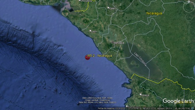 Sismo de magnitud 5,1 sacudió la costa del Pacífico de Nicaragua