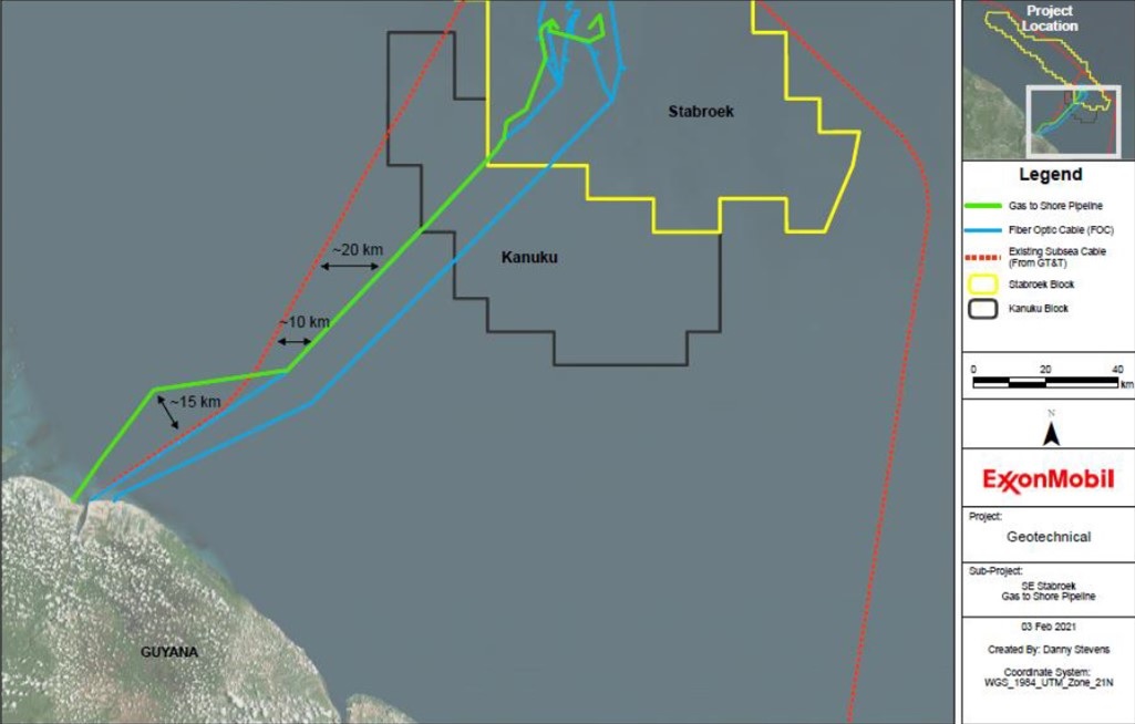 Guyana y Exxon en conversaciones para construir gasoducto hasta tierra firme