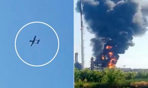 Ucrania atacó una refinería en Rusia con un drone kamikaze (Videos)