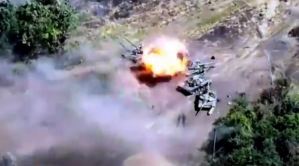 El momento en que Ucrania destruyó nueve tanques rusos en increíble ataque coordinado (Video)
