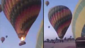 Turistas en Egipto vivieron momentos de pánico ante caída de globo aerostático en que viajaban (VIDEO)