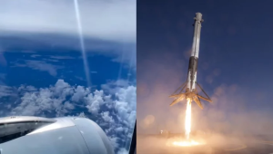 “Es su día de suerte”, pasajeros captaron VIDEO del lanzamiento de cohete SpaceX desde un avión