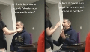 Hija le hace broma a su papá con un toque “paranormal” y su reacción es viral (VIDEO)